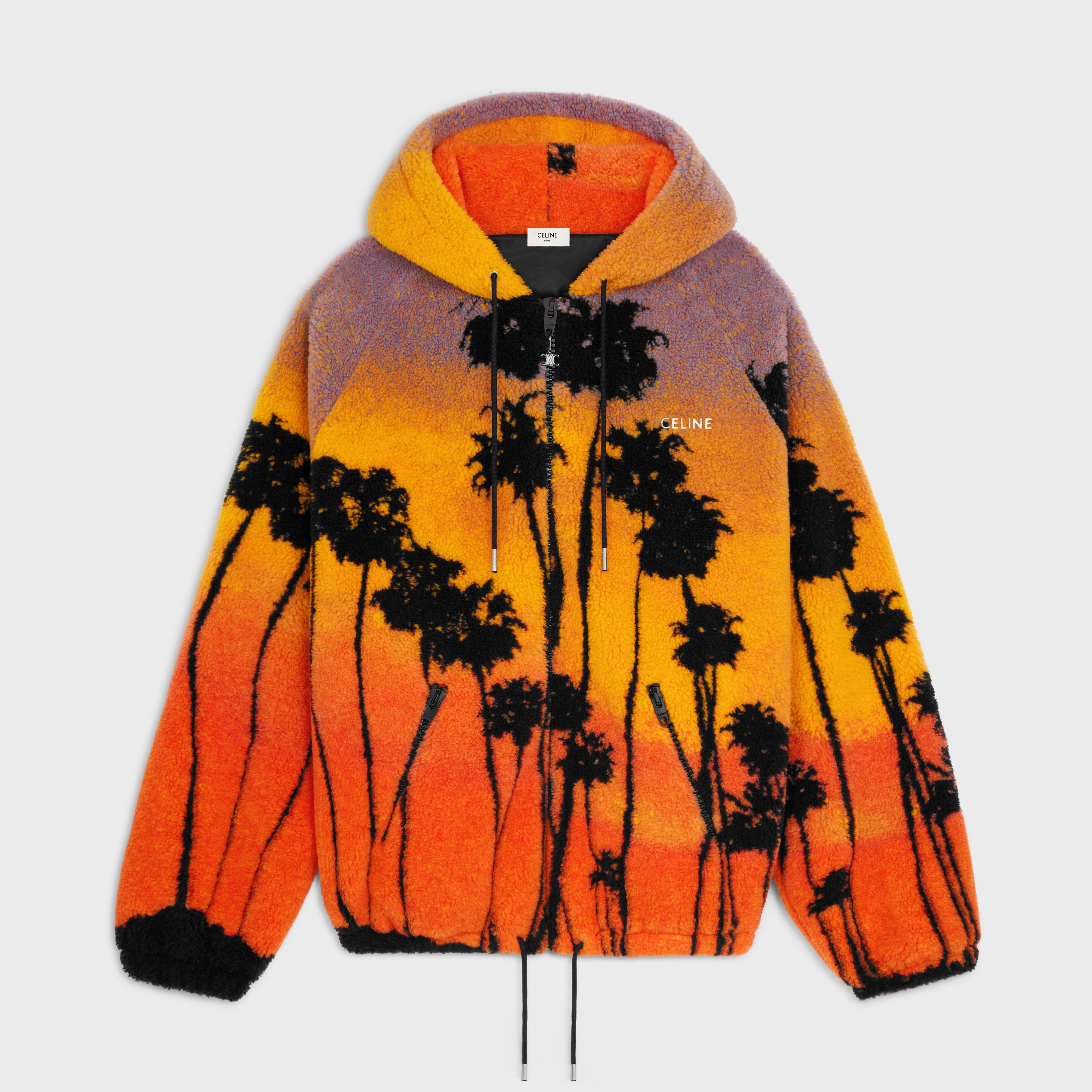 celine hooded jacket in jersey fleece - 1