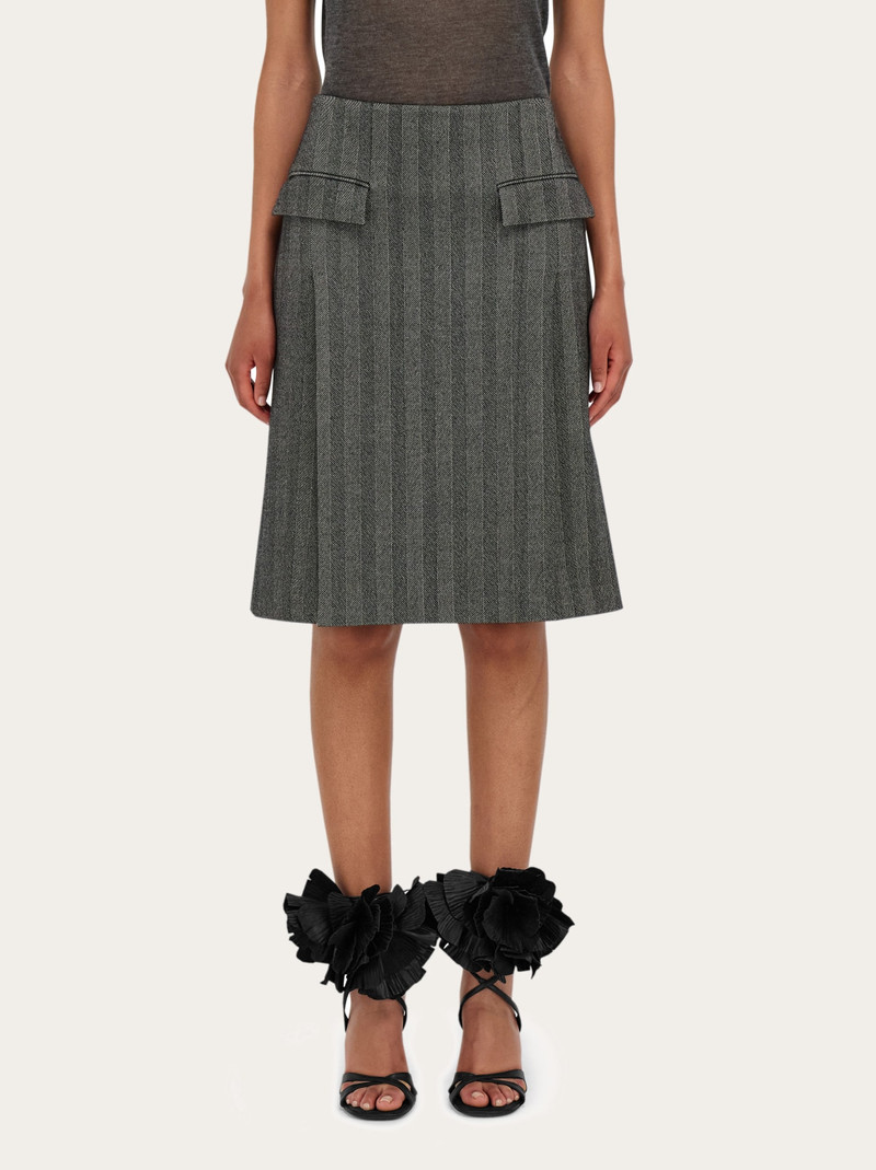 FERRAGAMO Chenille pencil skirt with double slit outlook