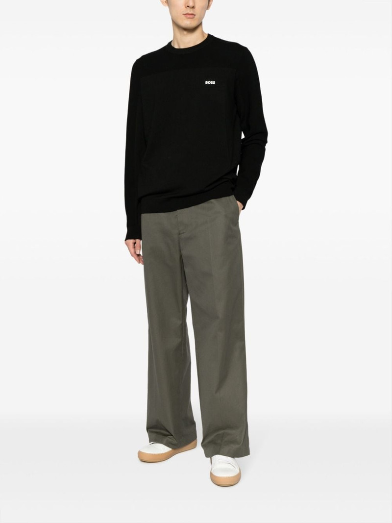 BOSS logo-print ribbed jumper outlook