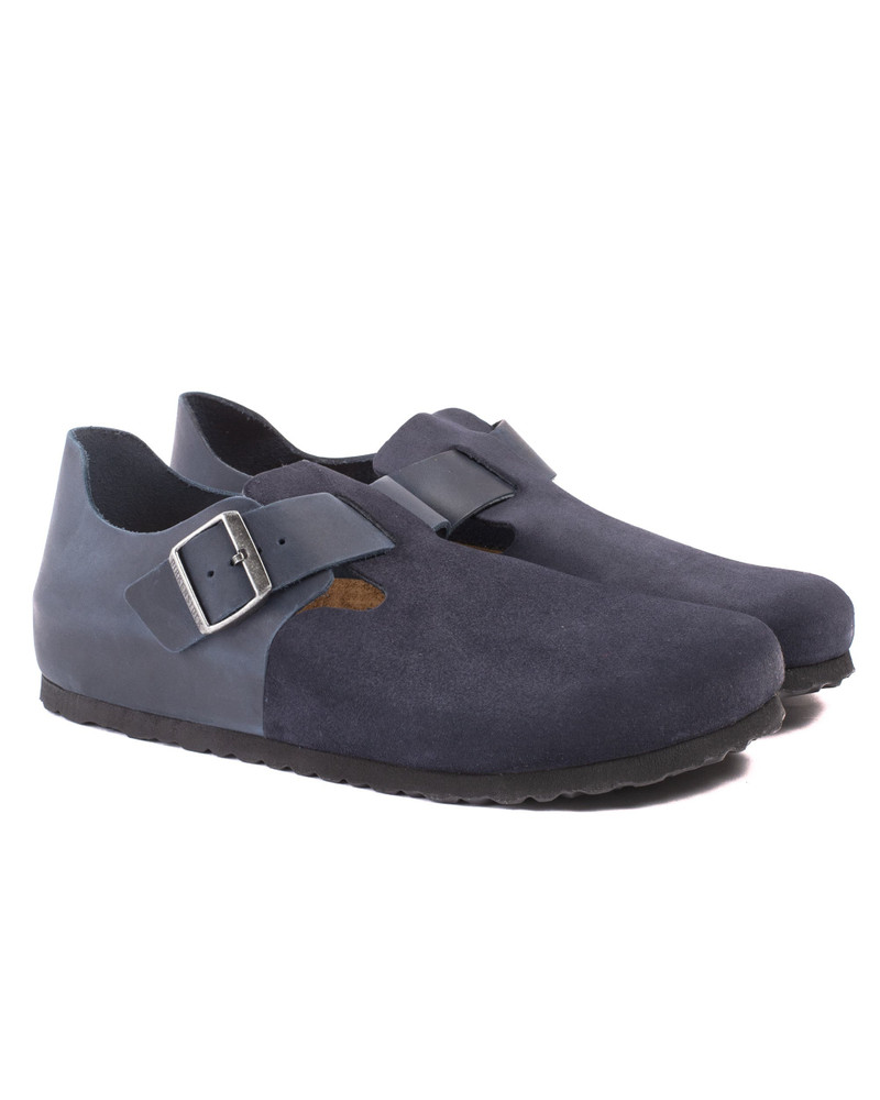 BIRKENSTOCK London Oiled Leather Suede Night Blue outlook