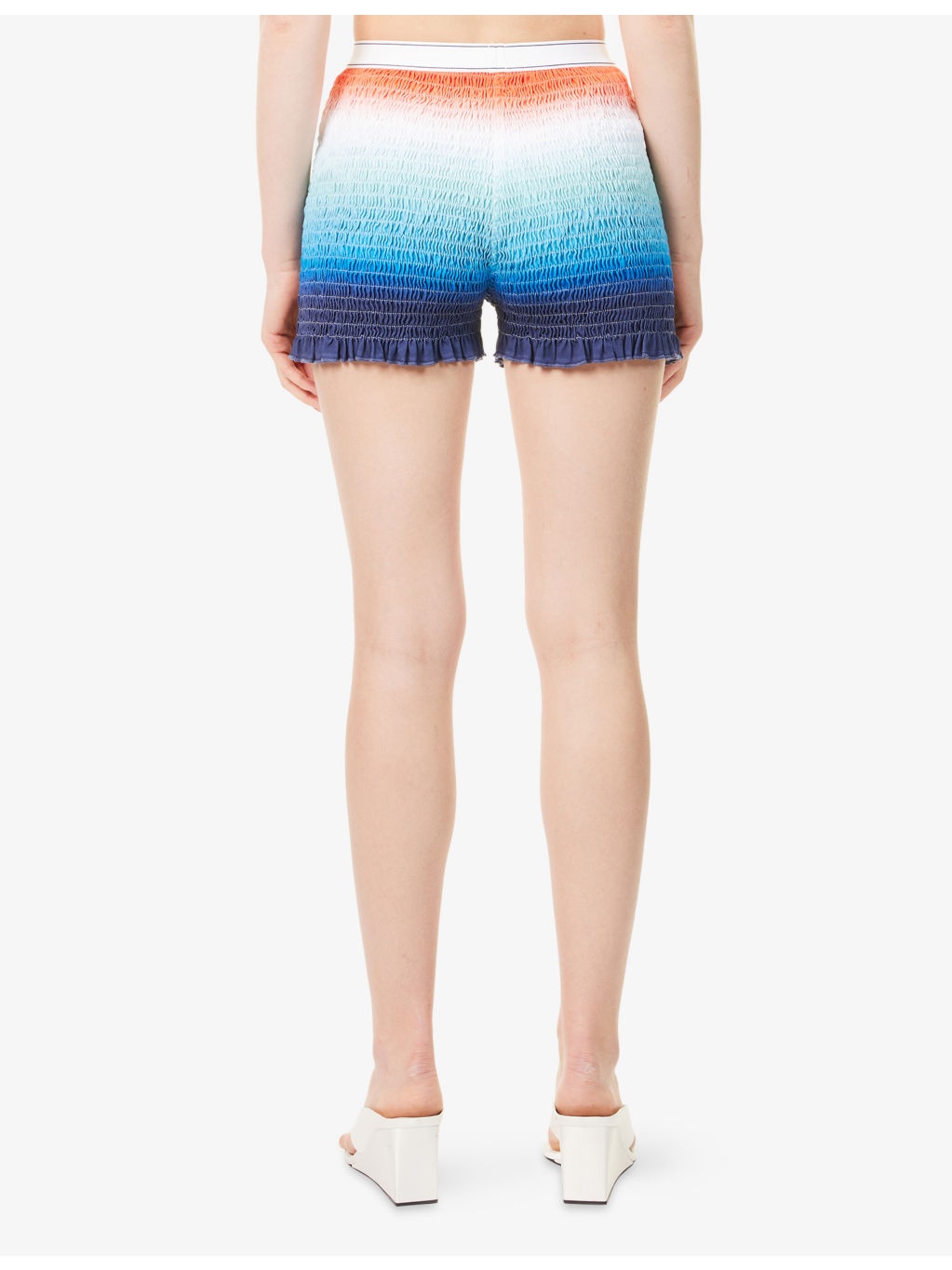Gradient Shirred Cotton-Poplin Shorts - 4