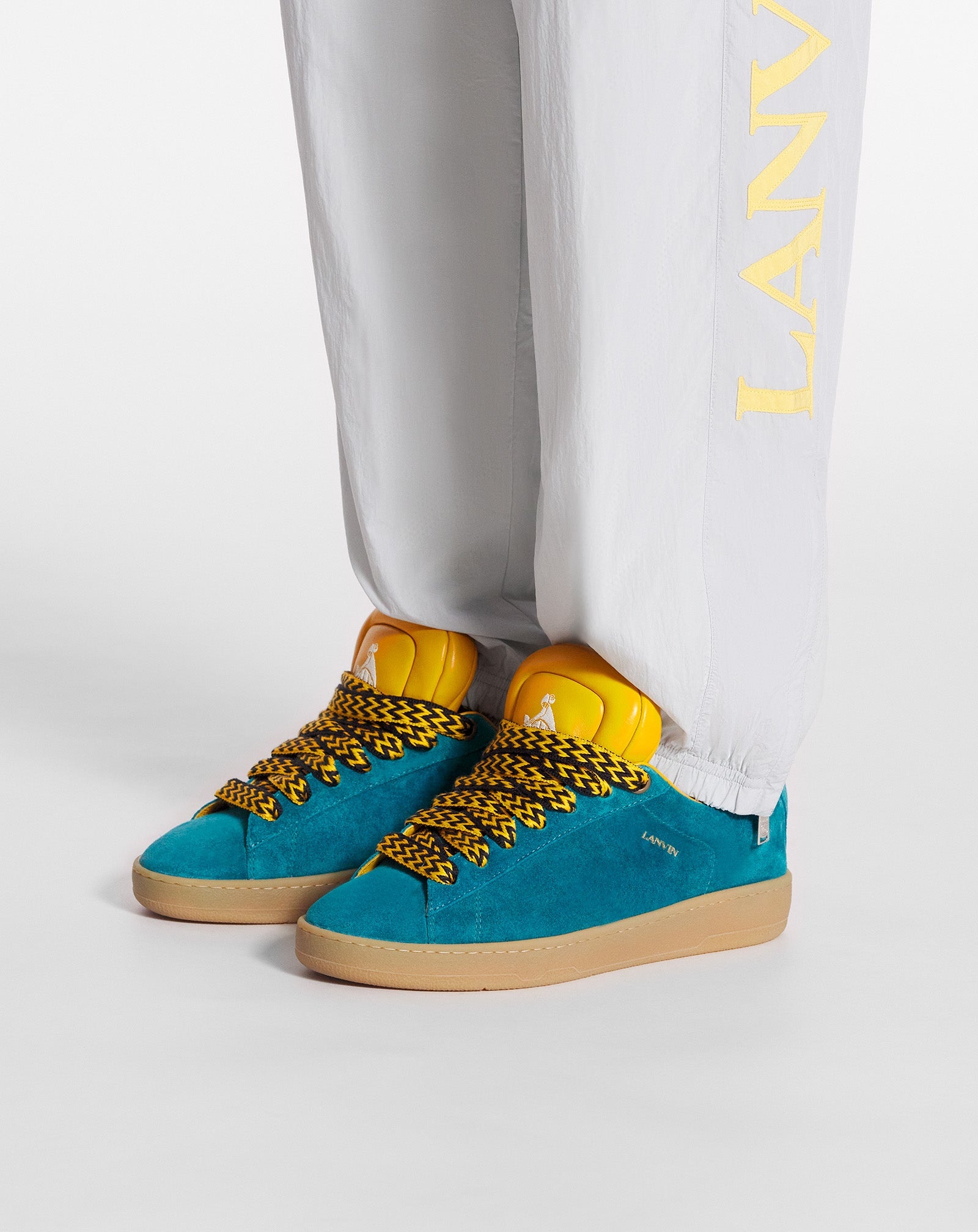 LANVIN X FUTURE HYPER CURB SNEAKERS IN LEATHER AND SUEDE FOR MEN - 6