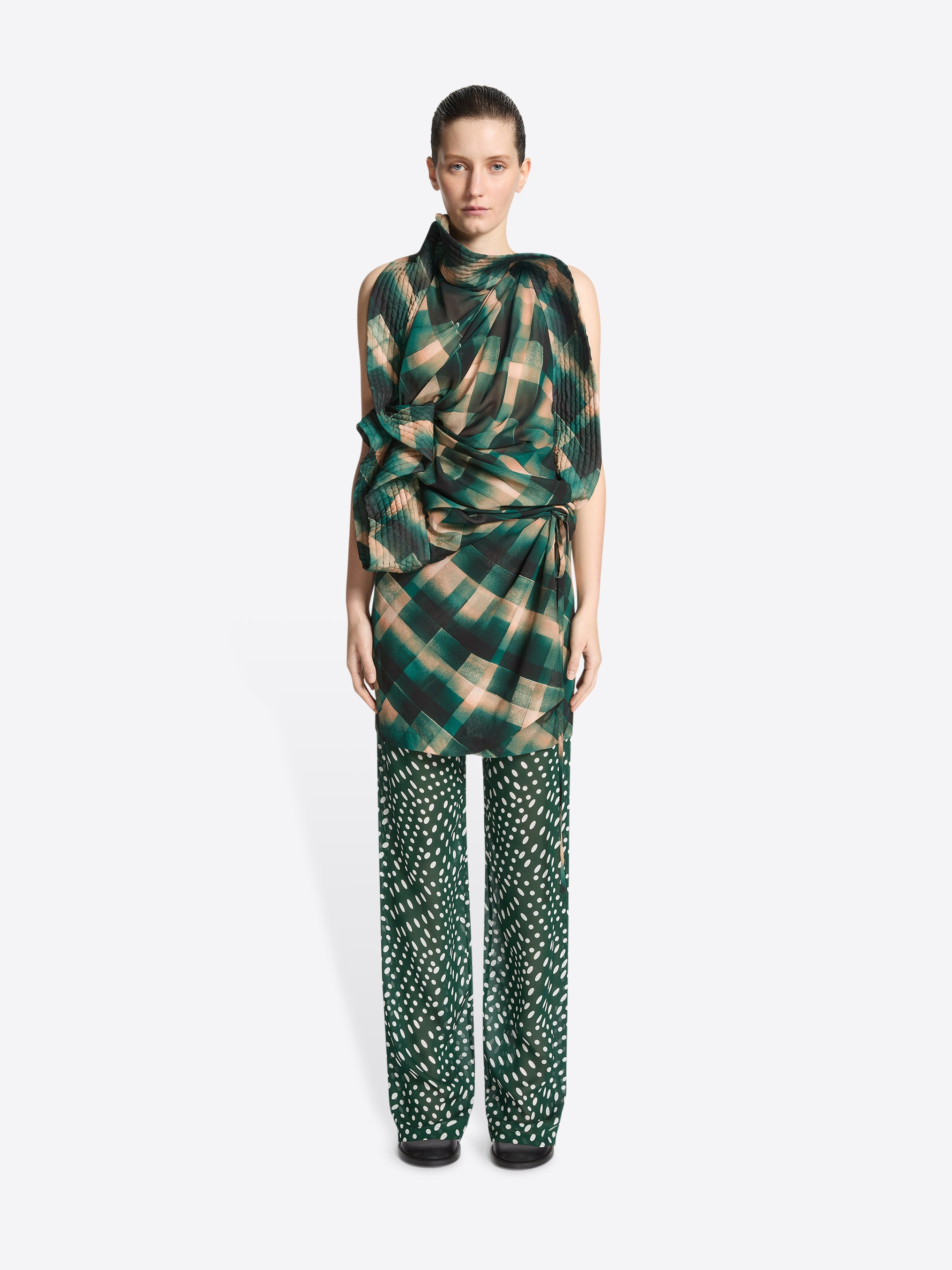 DRAPED VISCOSE TOP - 2