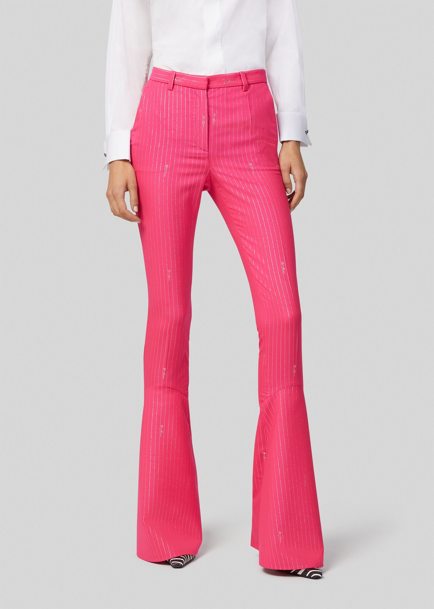 GV Signature Pinstripe Flared Pants - 2