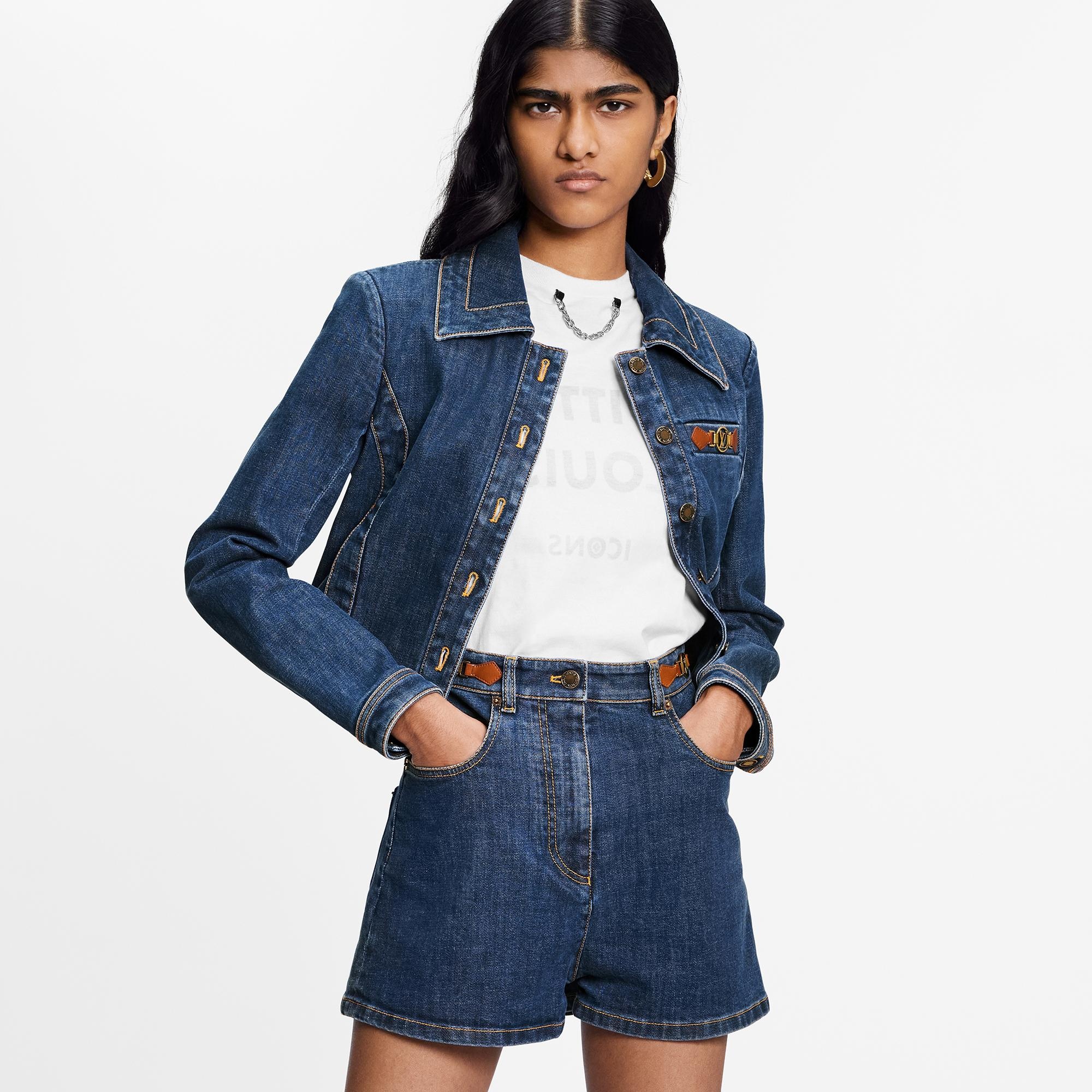 Retro Organic Cotton Denim Mini Shorts - 3