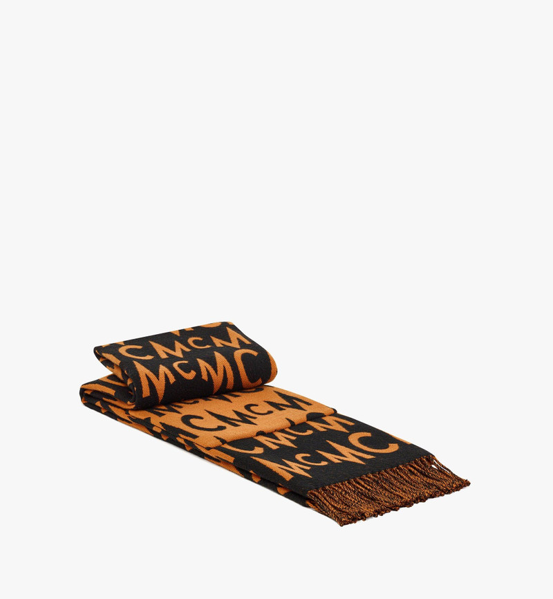 MCM Logo Jacquard Wool Stole outlook
