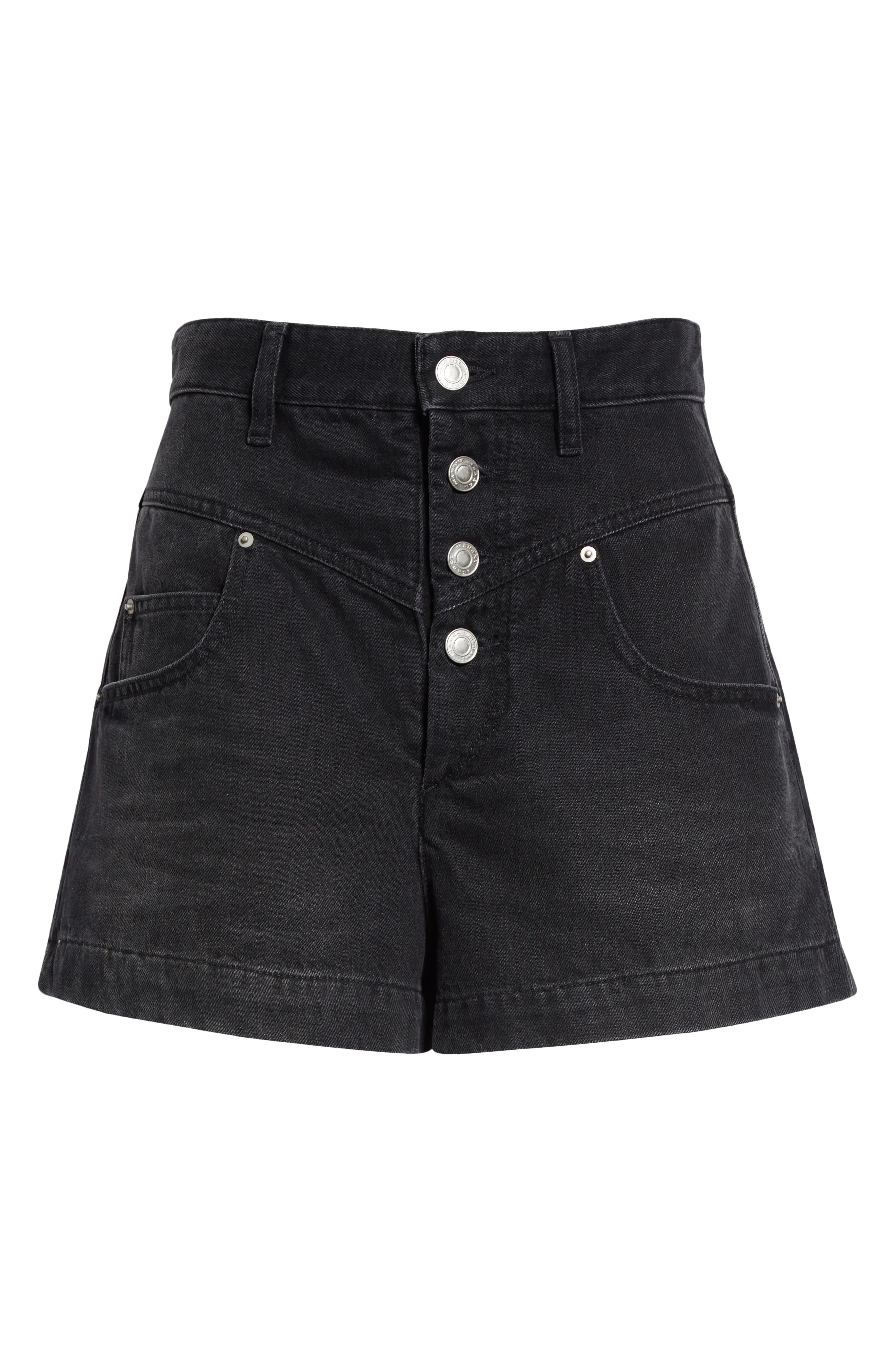 Jovany High Waist Button Fly Denim Shorts - 6