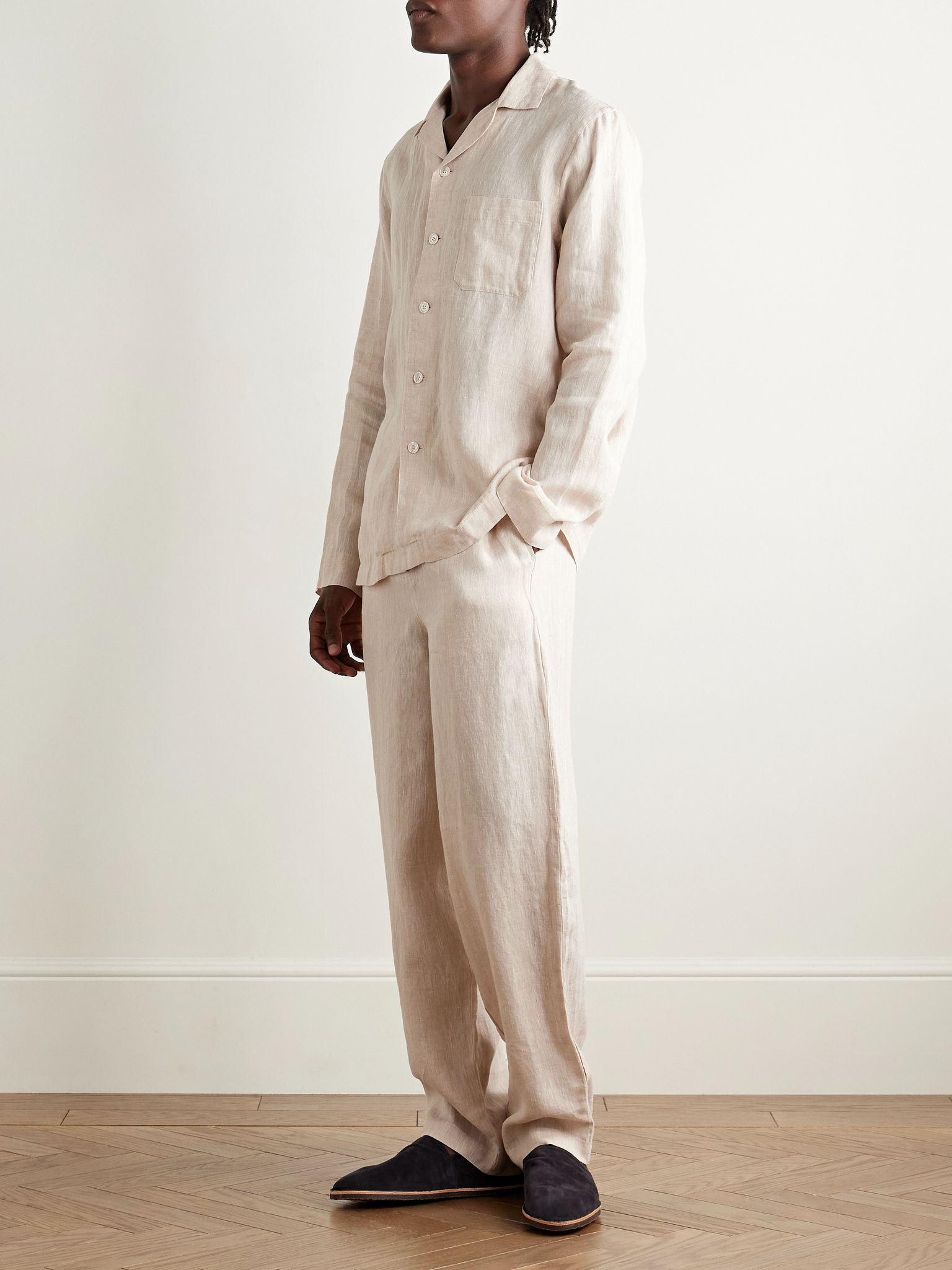 Sicily 1 Linen Pyjama Set Sand - 2