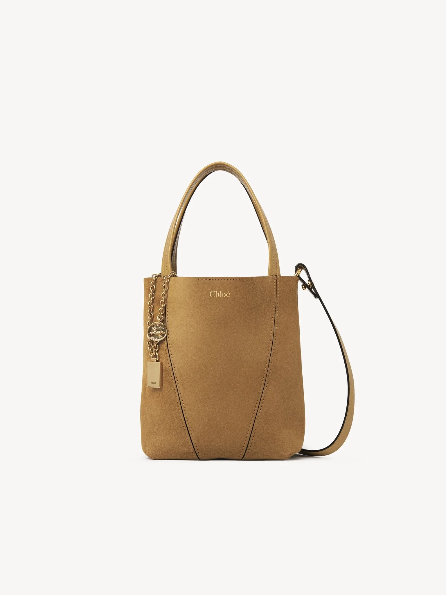 SMALL CHLOÉ SPIN TOTE BAG IN SUEDE LEATHER - 1