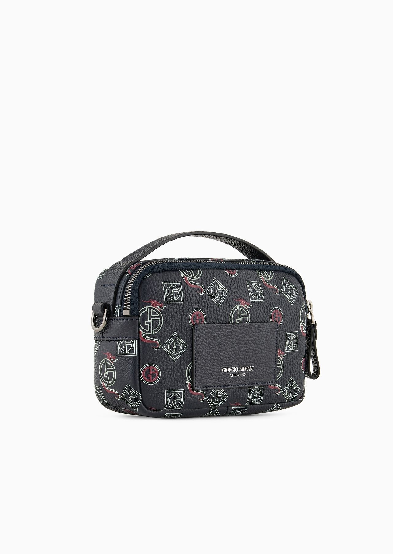 Mini leather crossbody bag with all-over monogram - 2