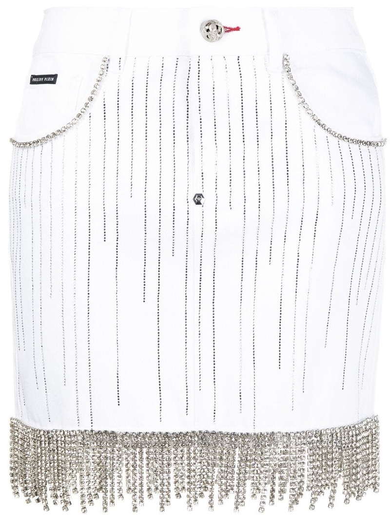 crystal-embellished 데님 스커트 1