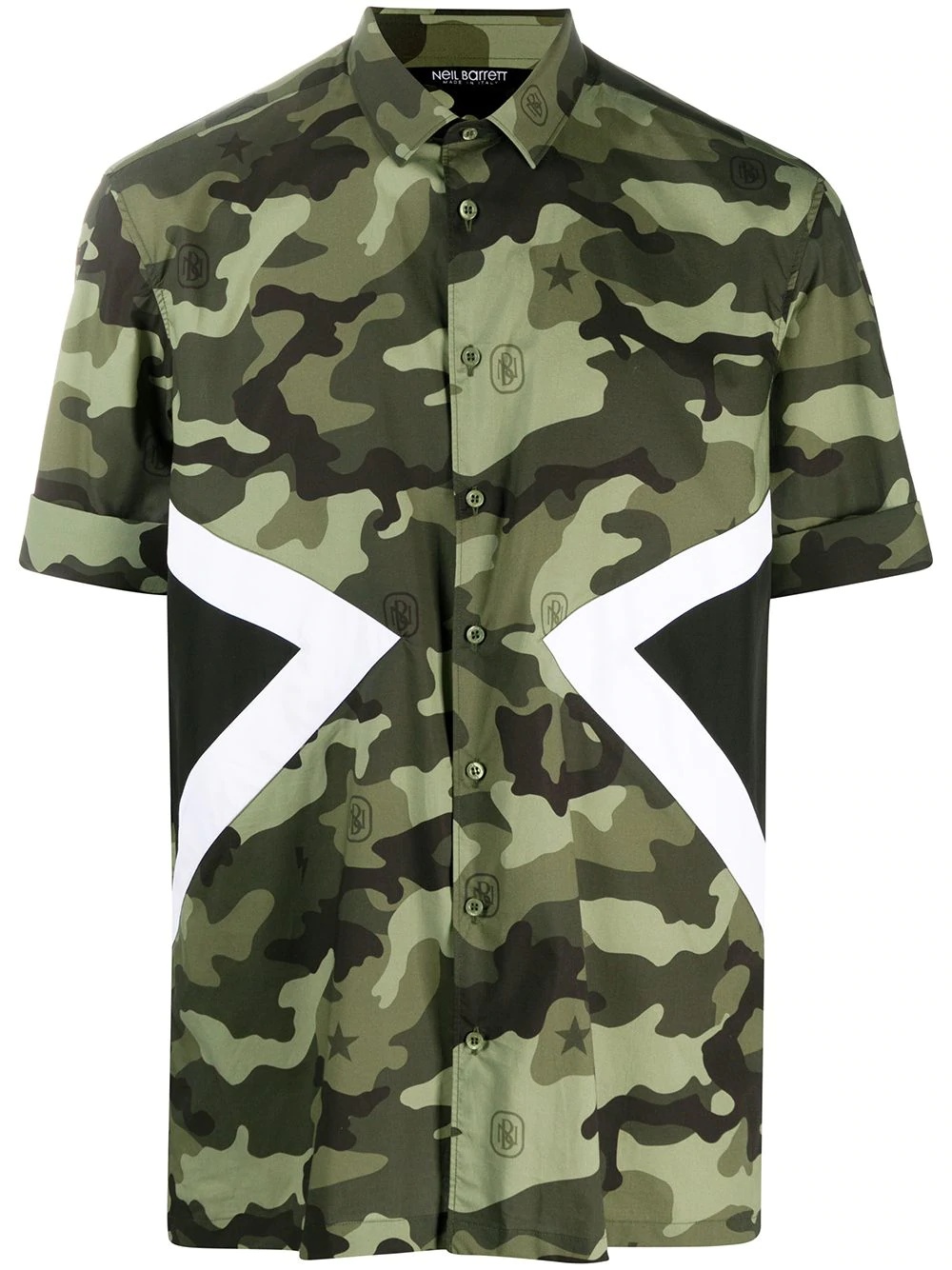 camouflage print short-sleeve shirt - 1