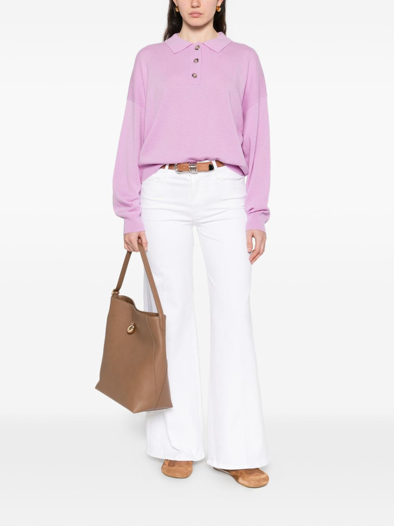 Allude button collared pullover outlook