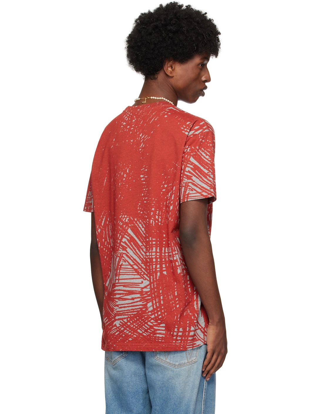 Gray & Red Scratch Classic T-shirt - 3