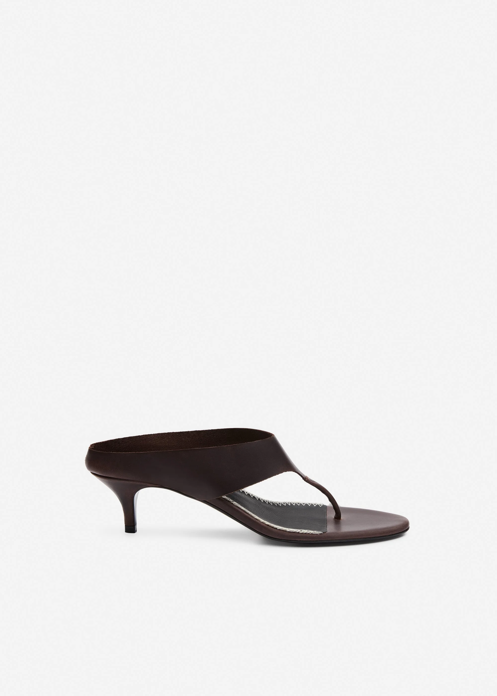 Thong sandals in brown leather - 1