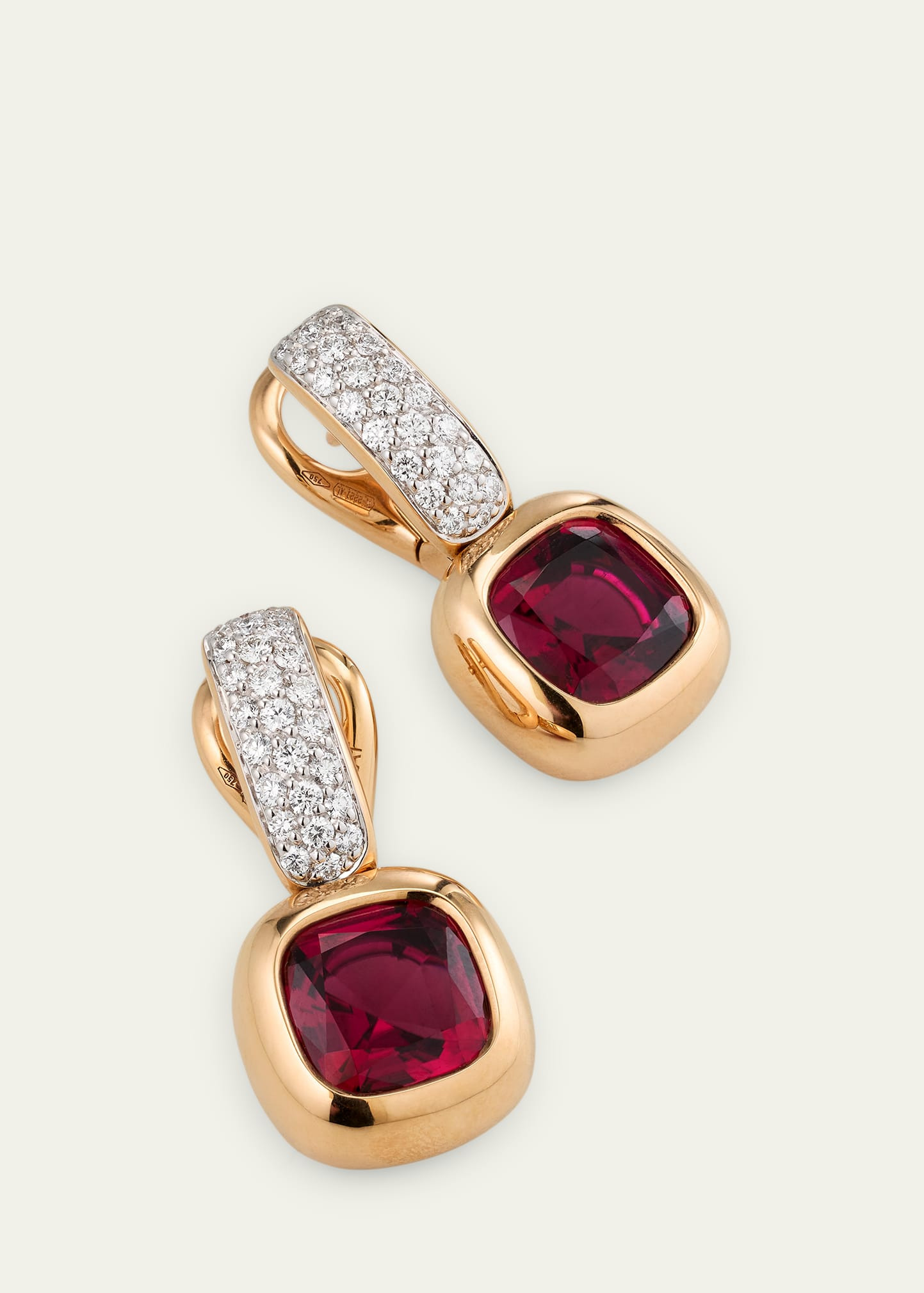 Nudo 18K Diamond and Rubellite Drop Earrings - 3