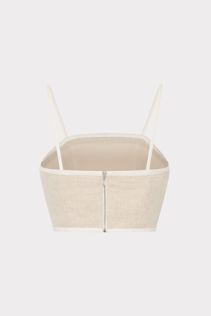 Nyrie Linen Contrast Crop Top 3