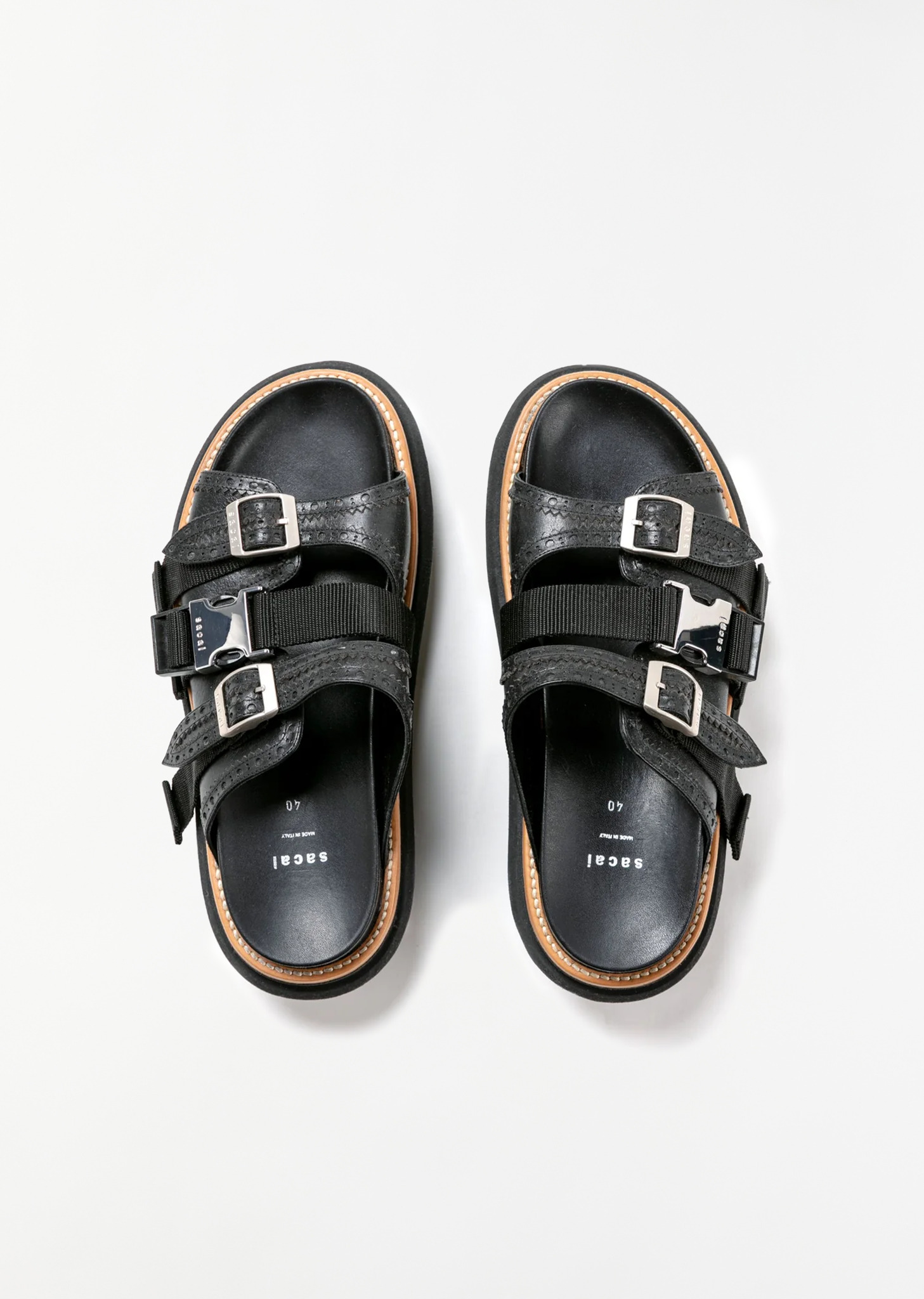 Wingtip Leather Sandals - 3