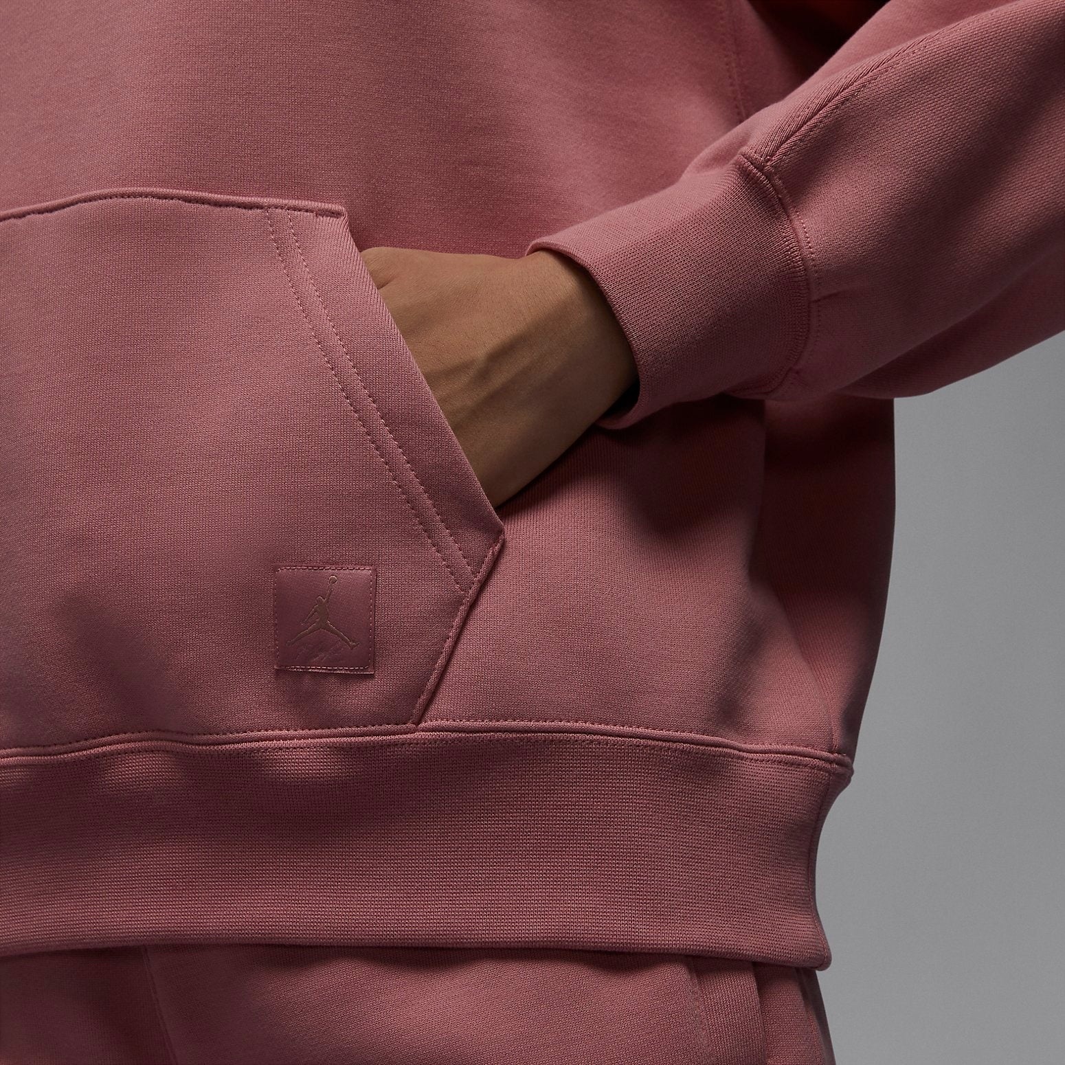 (WMNS) Air Jordan Brand Fleece Quarter Zip 'Stardust Red' FD7222-618 - 2