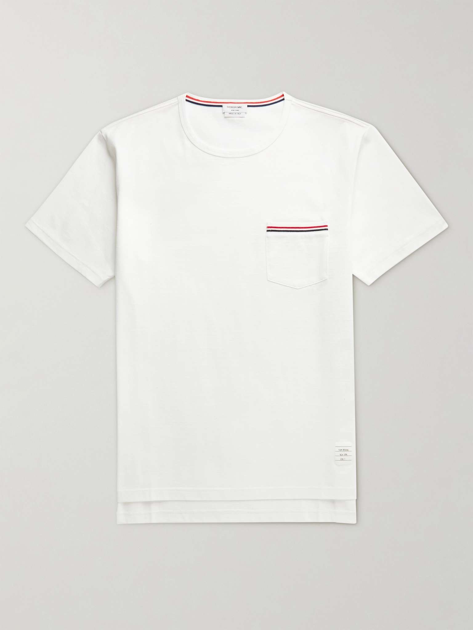 Slim-Fit Grosgrain-Trimmed Cotton-Jersey T-Shirt - 1