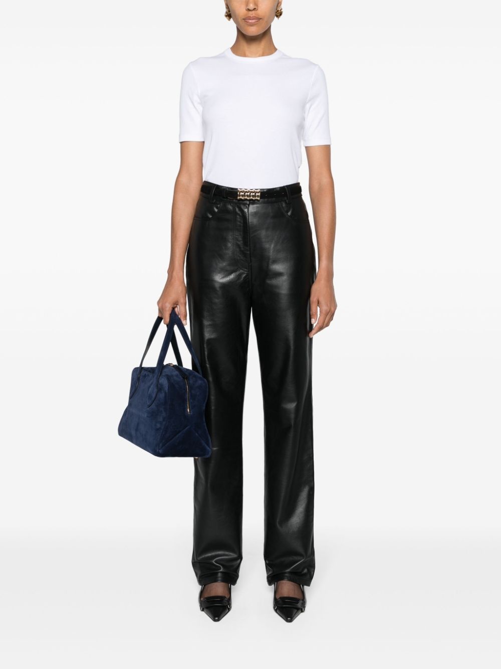 【関税込み】TOTEME Leather pants Five-pocket leather trousers bark – TOTEME