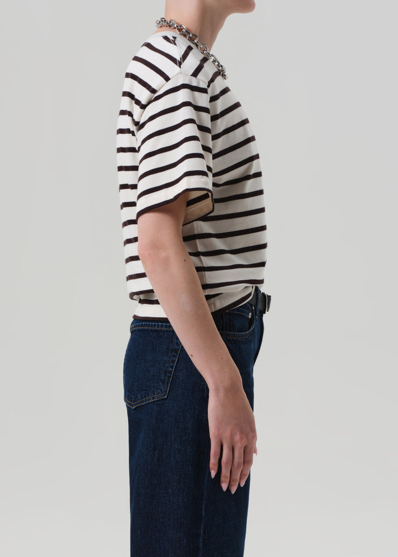 Goldie Tee In Chocolate Stripe 4