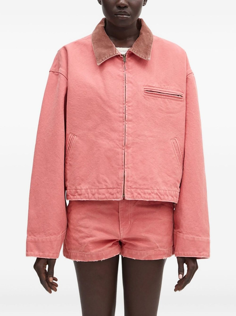 corduroy-collar zip-up jacket 1