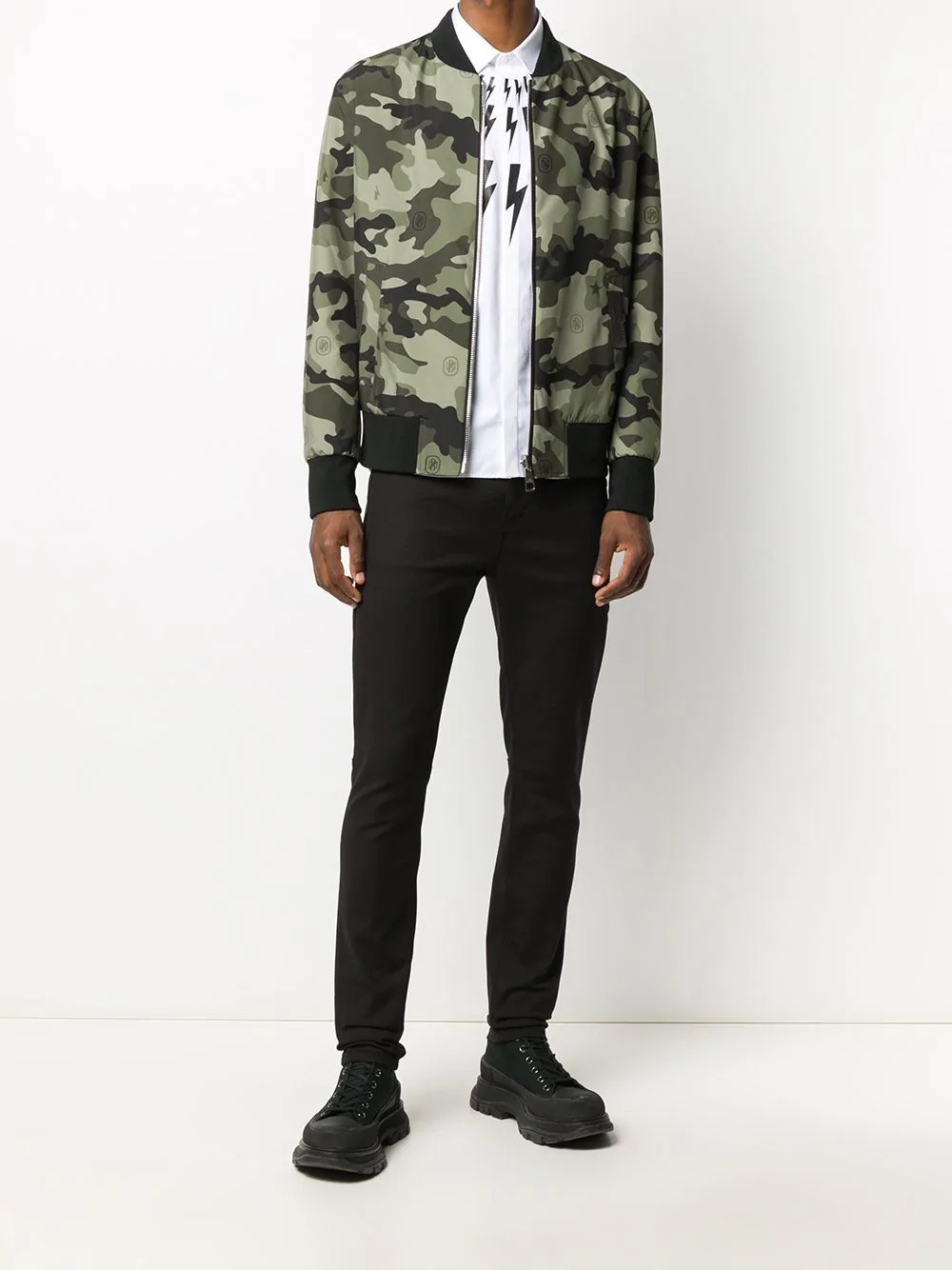 Thunderbolt camouflage-print reversible bomber jacket - 2