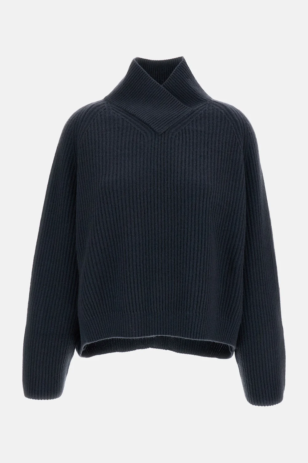 OVERSIZED CASHMERE SWEATER WITH CROSSOVER NECK - 1