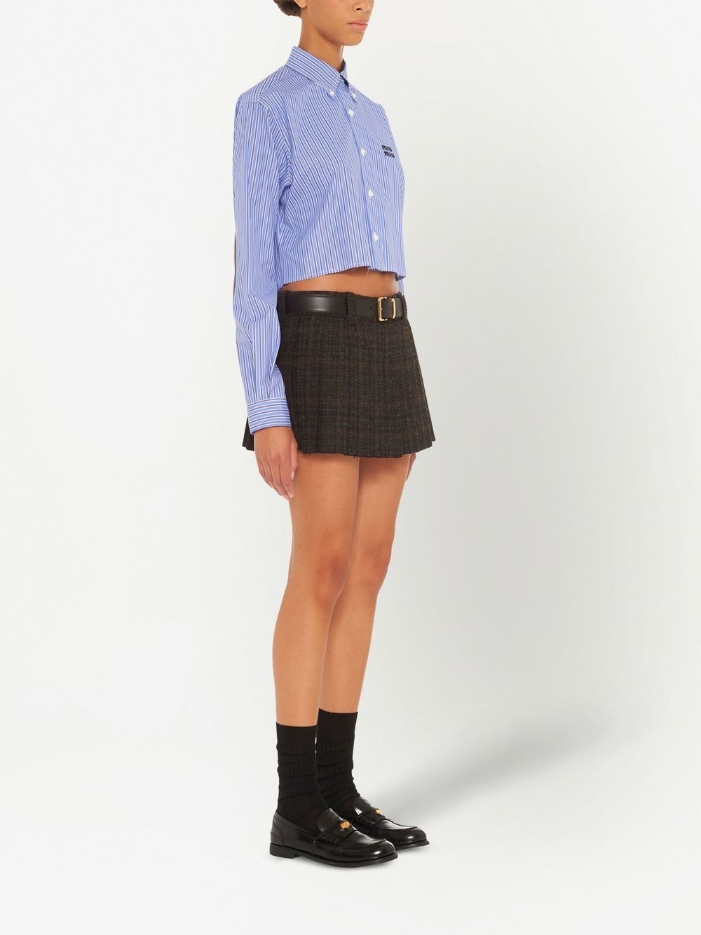 plaid wool miniskirt - 3