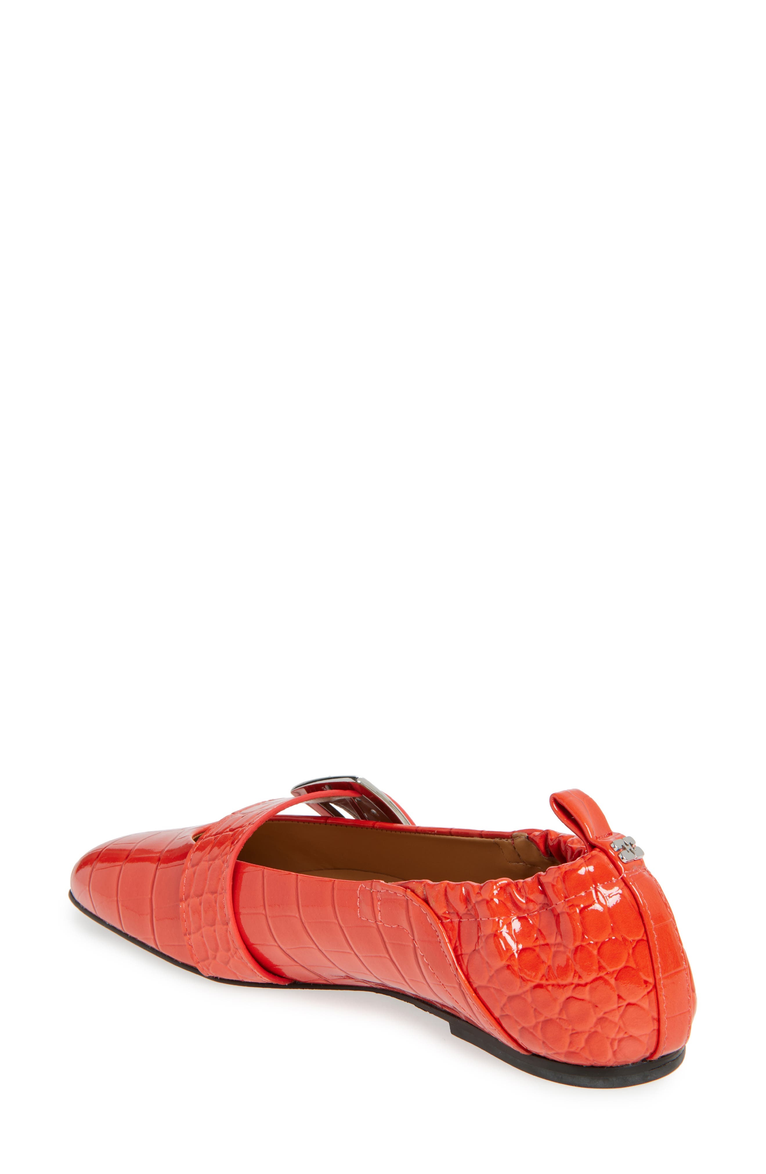 Ganni Mary Jane Ballet Flat in Orange at Nordstrom - 2