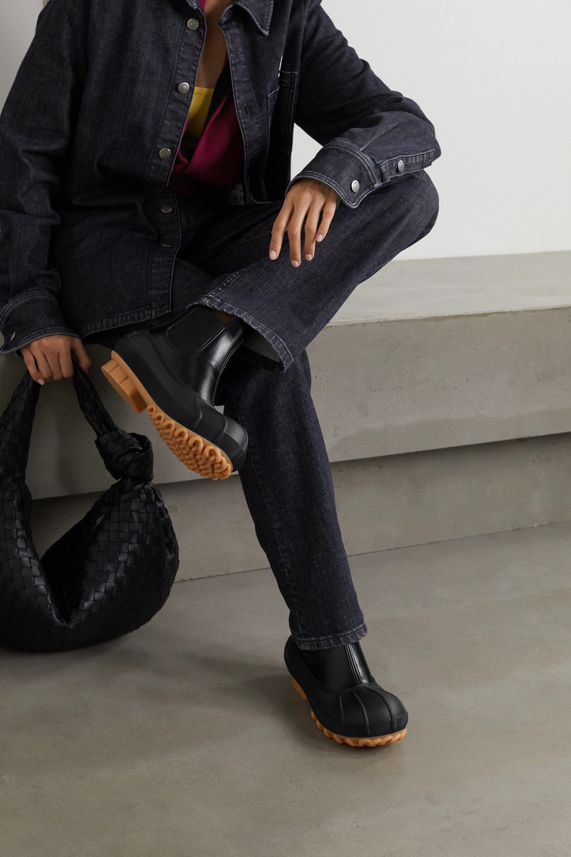 Stella McCartney Duck rubber-trimmed vegetarian leather Chelsea boots outlook