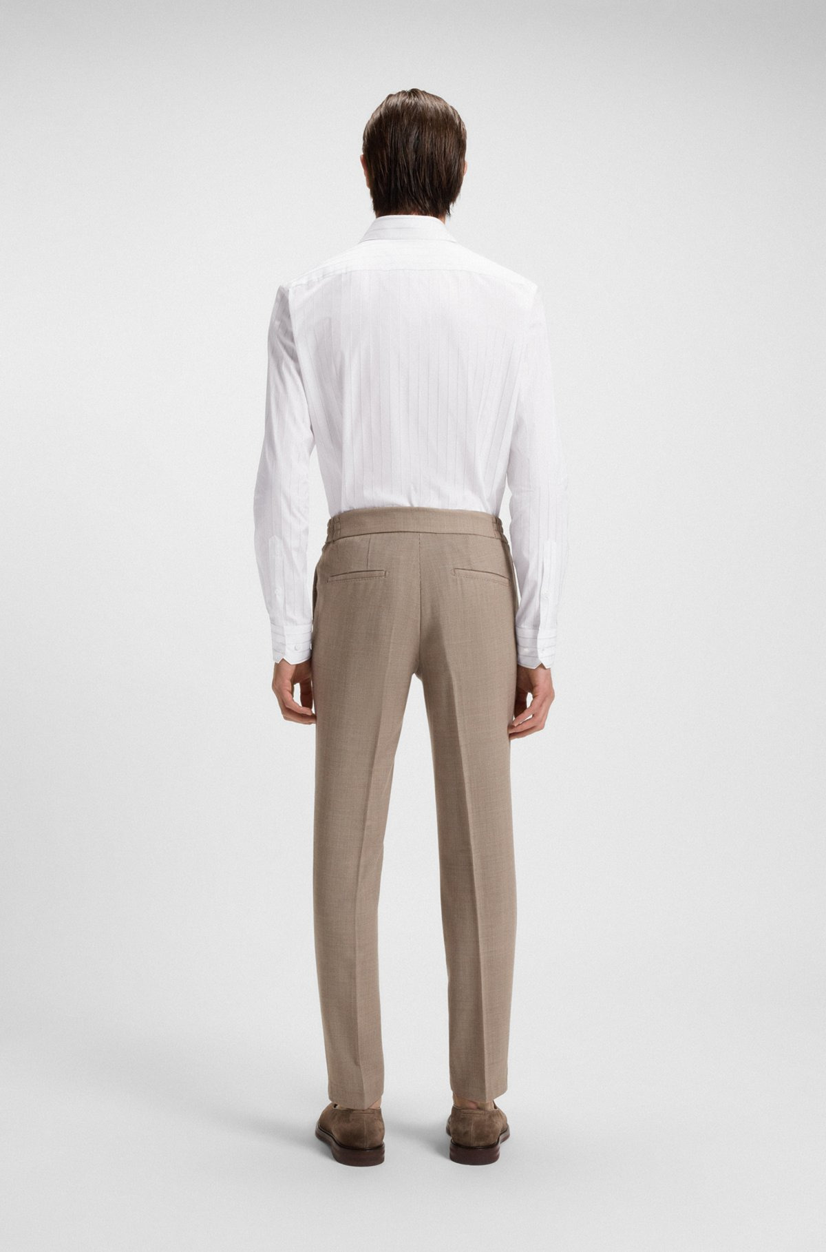 STRIPED SLIM-FIT SHIRT IN ITALIAN COTTON TWILL - 5