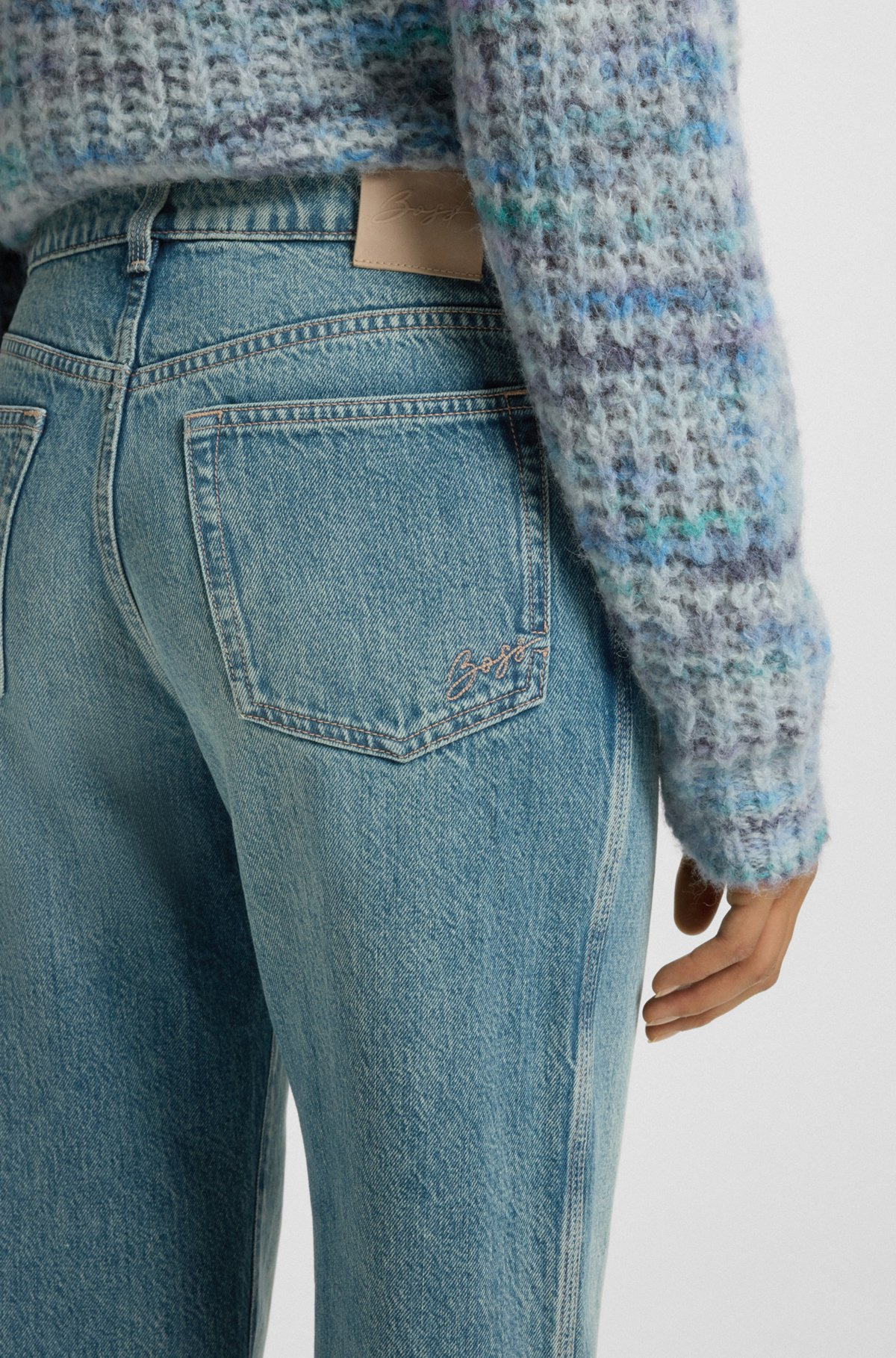 STRAIGHT-LEG JEANS IN EMERALD-CAST RIGID DENIM - 5