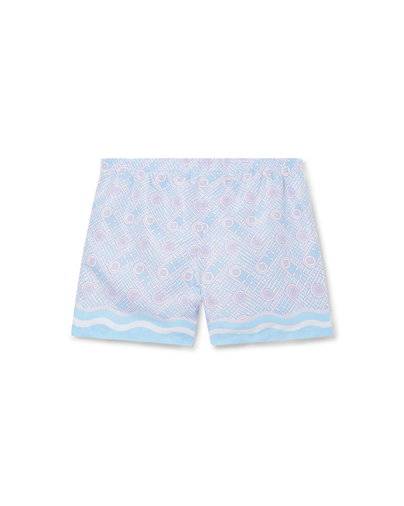 CASABLANCA Blue Ping Pong Monogram Swim Trunks | Casablanca Paris outlook