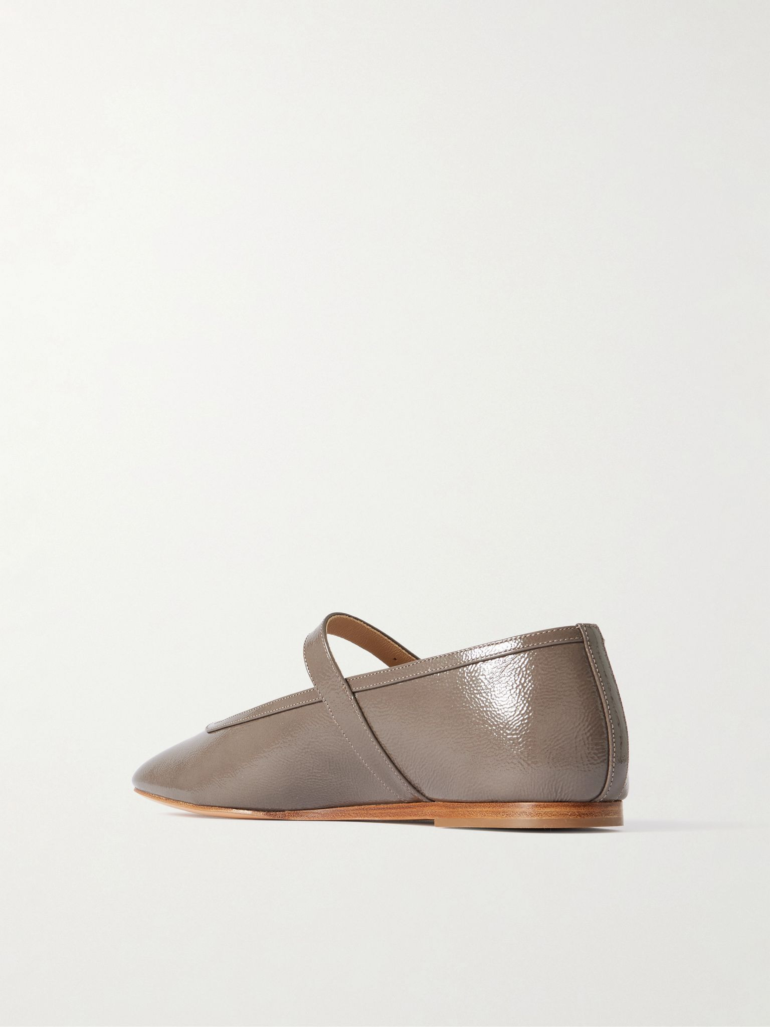 Patent-leather Mary Jane ballet flats Taupe - 3