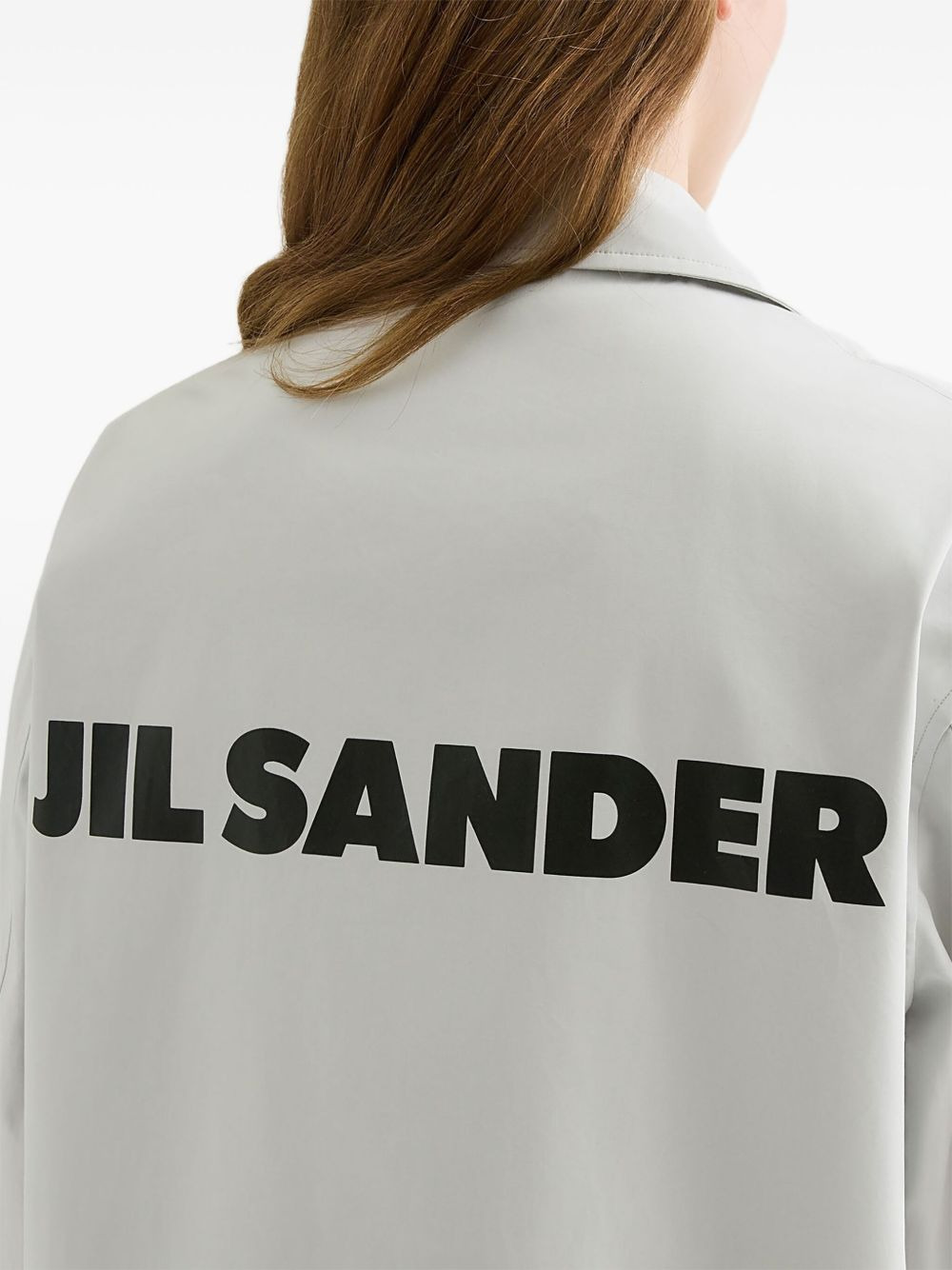 logo-print cotton taffeta jacket - 3