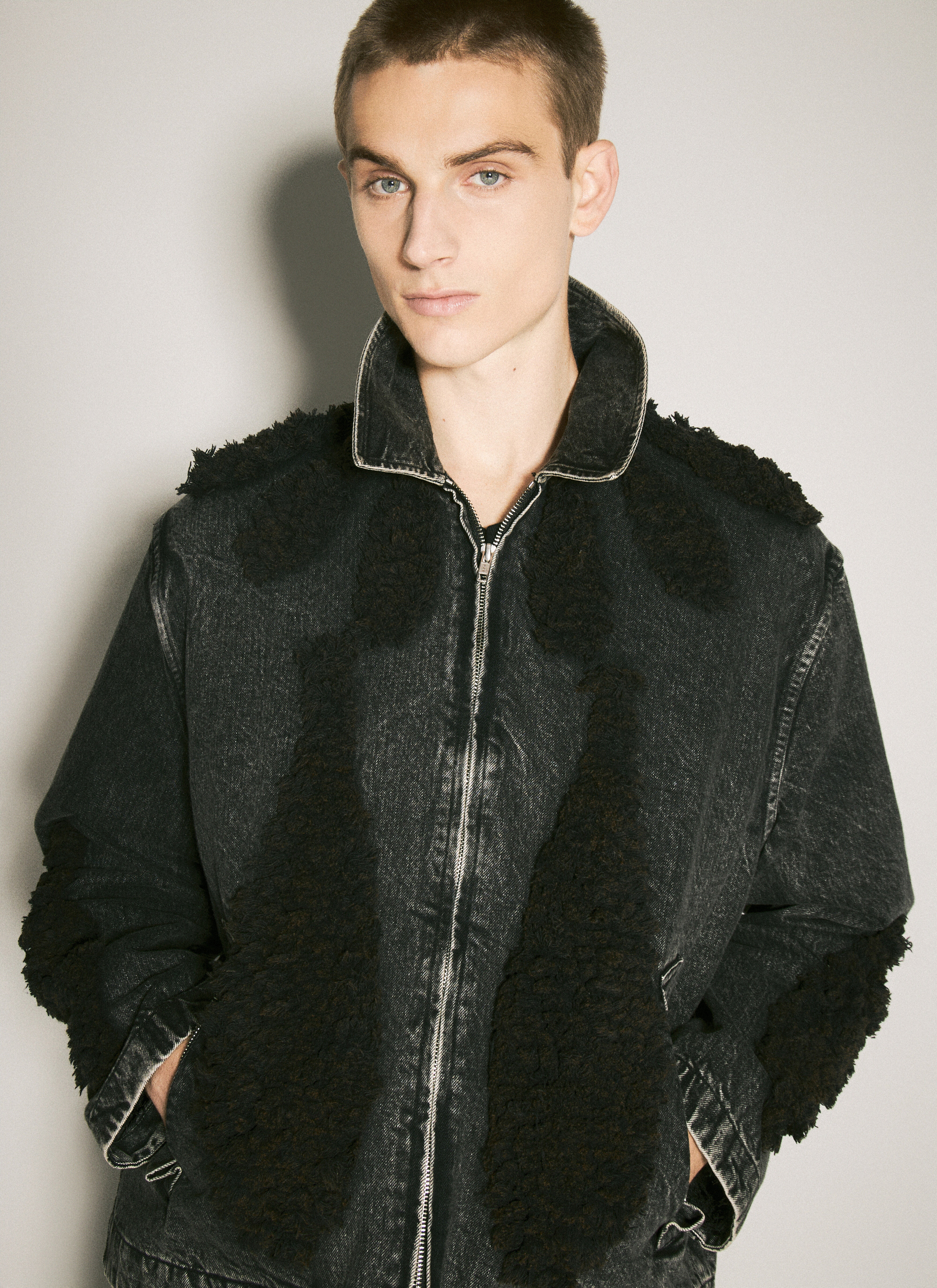 Zip-Up Denim Jacket - 3