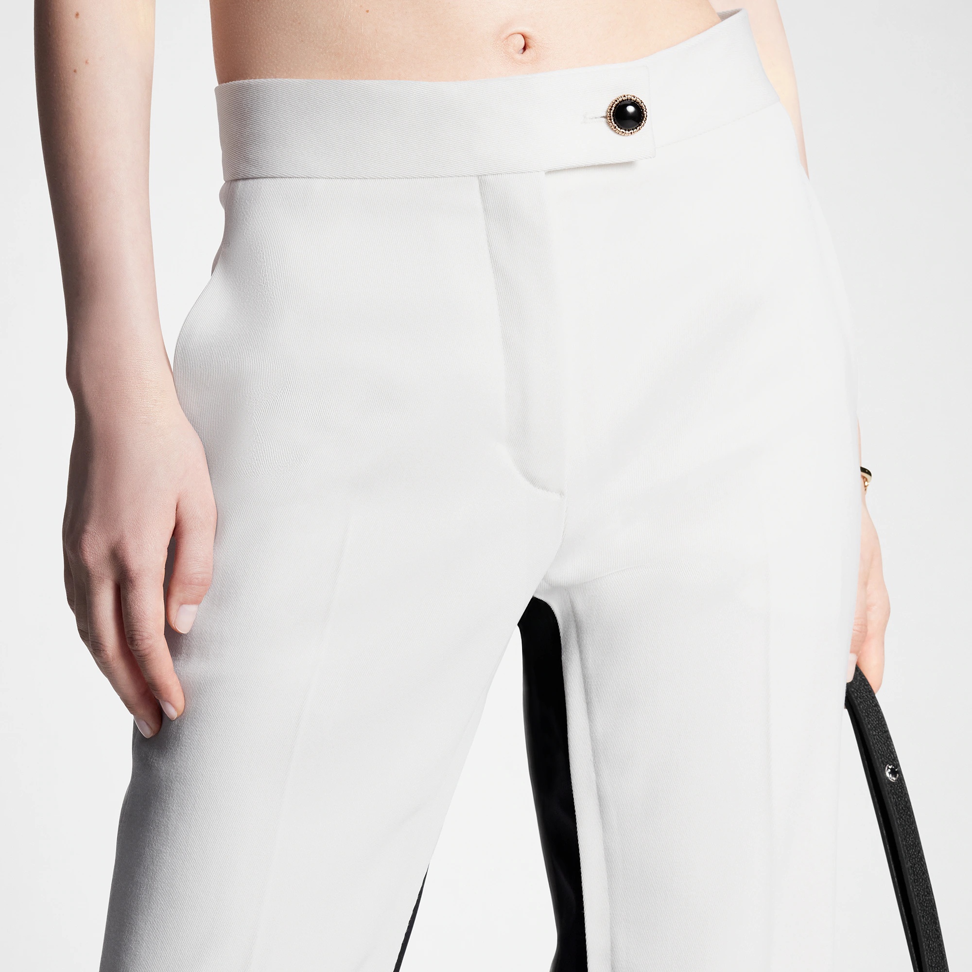 Jewel Button Tuxedo Pants - 2