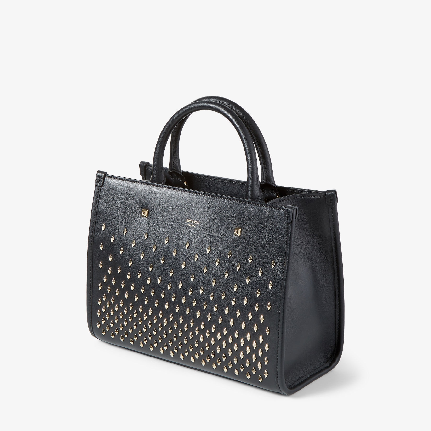 Varenne S Tote
Black Leather Tote Bag with Studs - 3