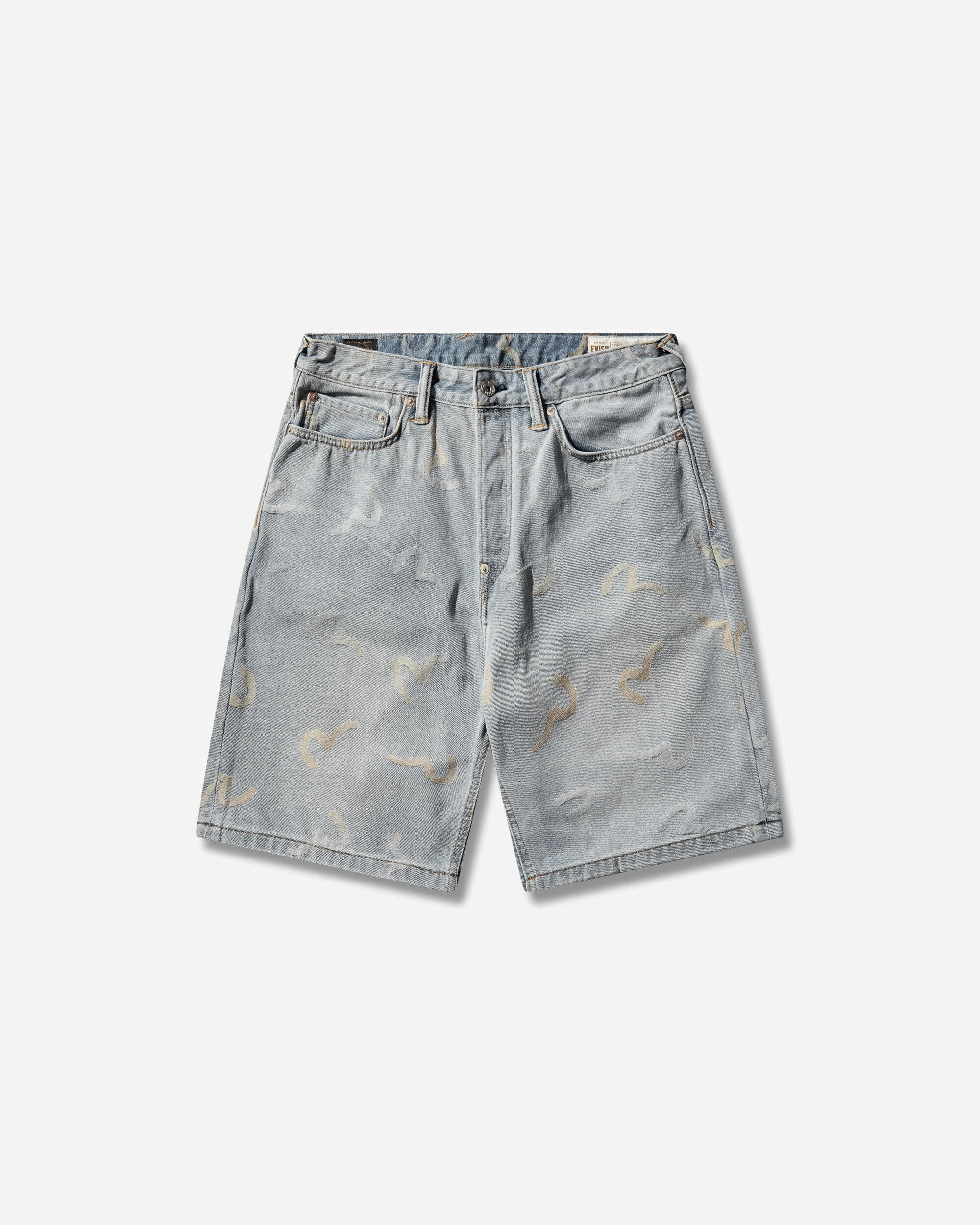 Men's All-Over Seagull Jacquard Denim Shorts Indigo - 1