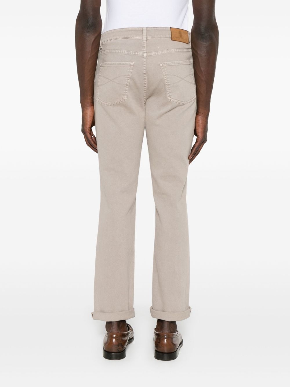 logo-embroidered jeans - 4