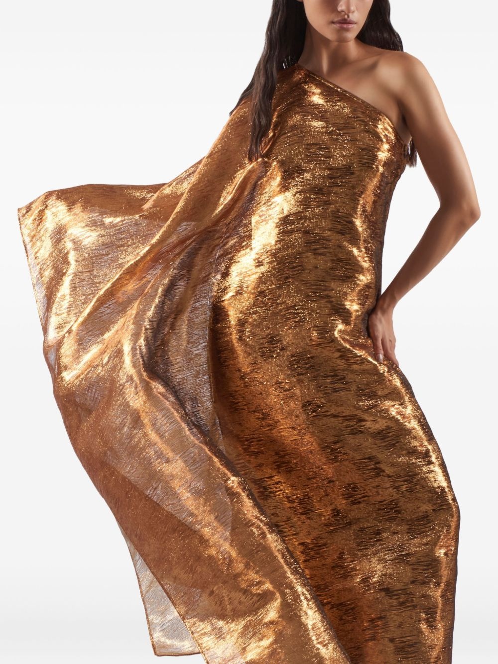Betsy metallic one-shoulder dress - 4