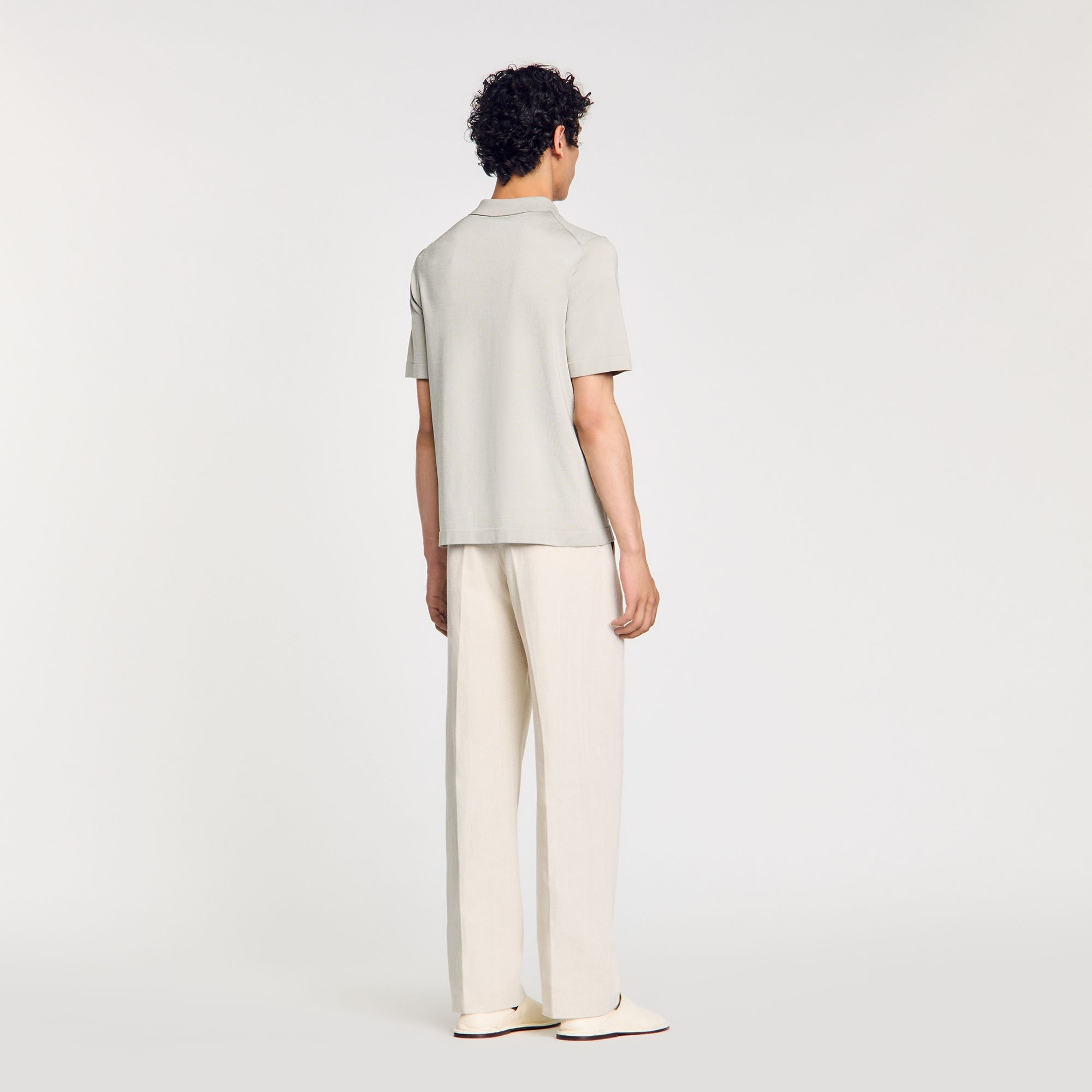 KNITTED POLO SHIRT WITH ZIP COLLAR - 5