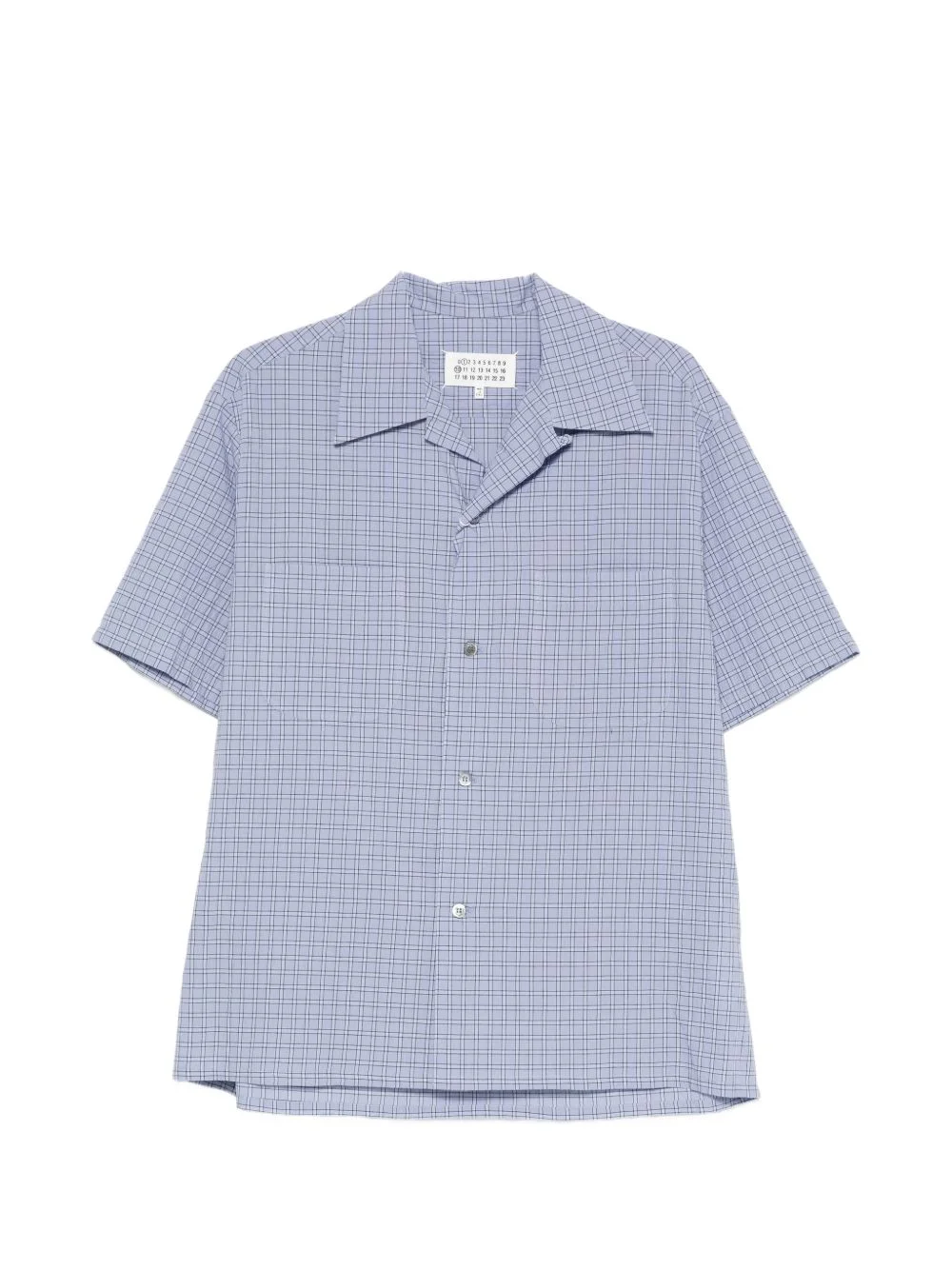 check-pattern camp-collar shirt - 1