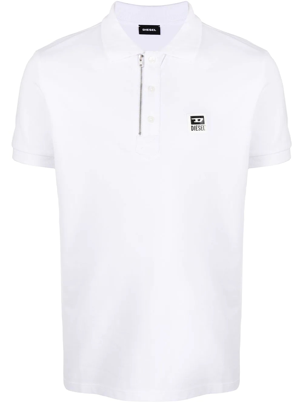 zipped collar polo shirt - 1