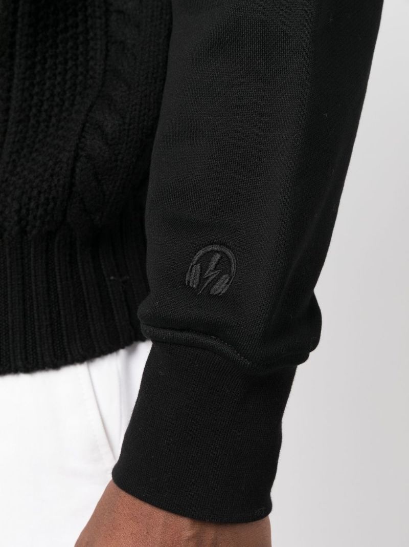embroidered-logo sleeve knit jumper - 5