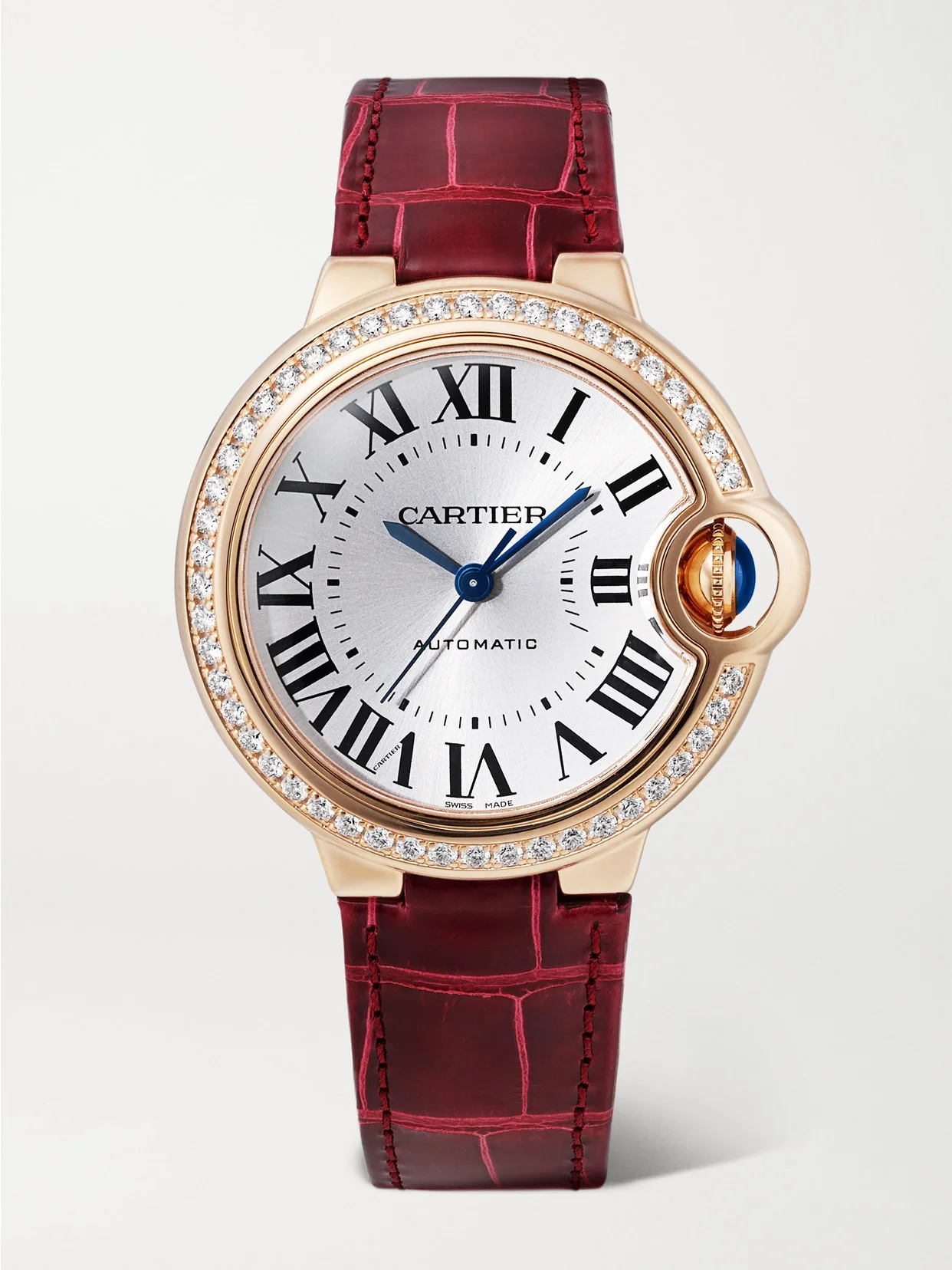 Ballon Bleu De Cartier Automatic 33mm 18-karat Rose Gold, Alligator And Diamond Watch - 1