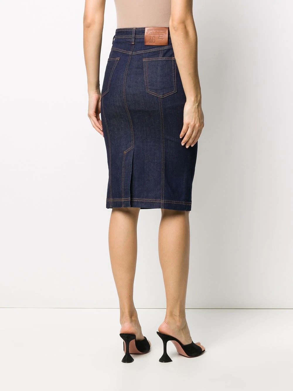 denim pencil skirt - 4