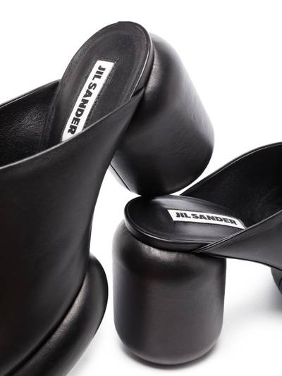 Jil Sander 95mm block heel leather mules outlook